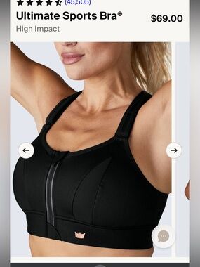 SHEFIT Black Front-Zip High-Support Sports Bra